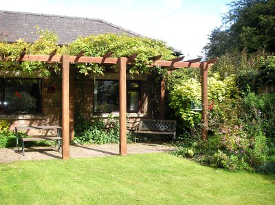 Pergola and patio